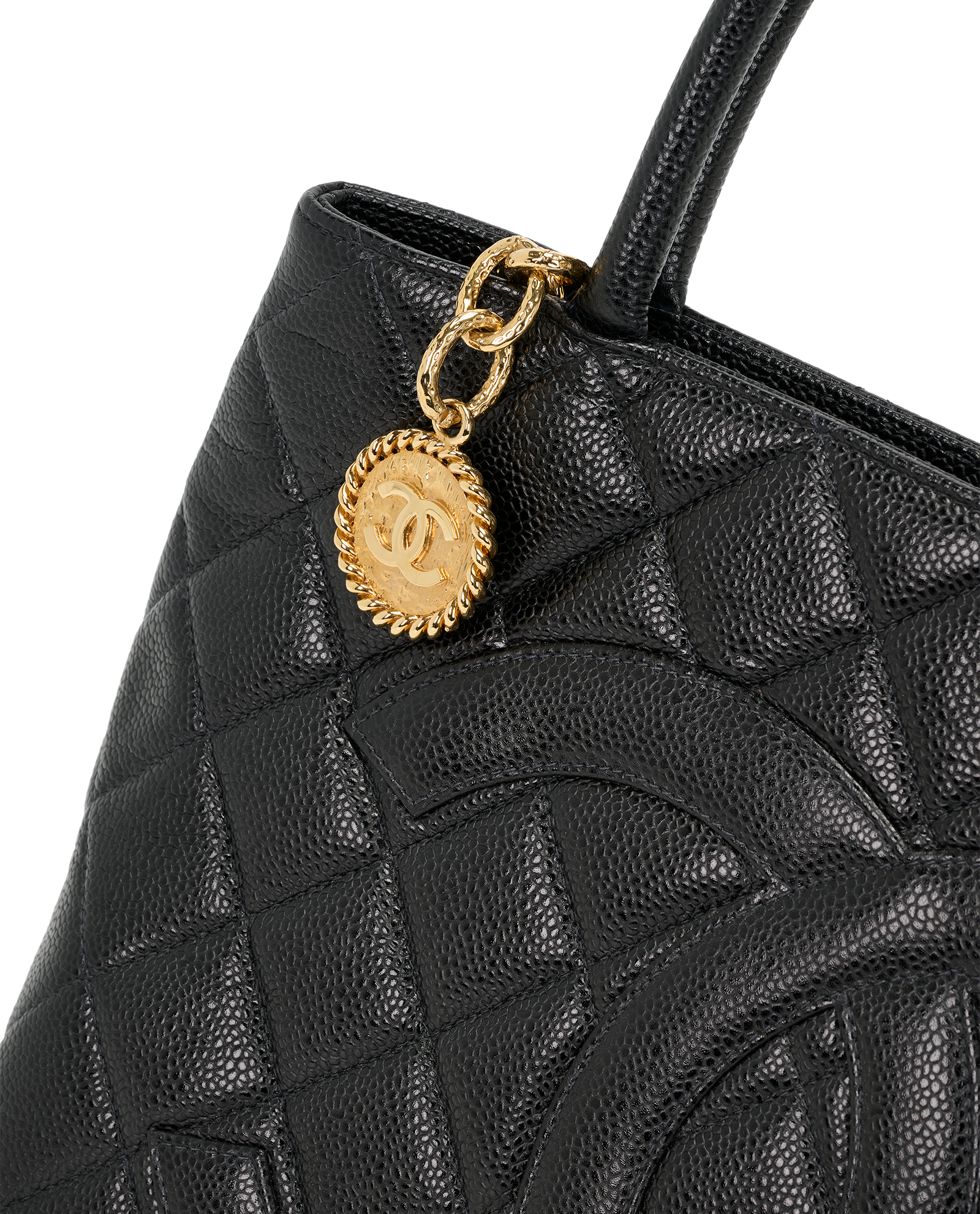 CC Medallion Tote, &pound;2,100, Handbags, Black, Caviar Leather, Other view